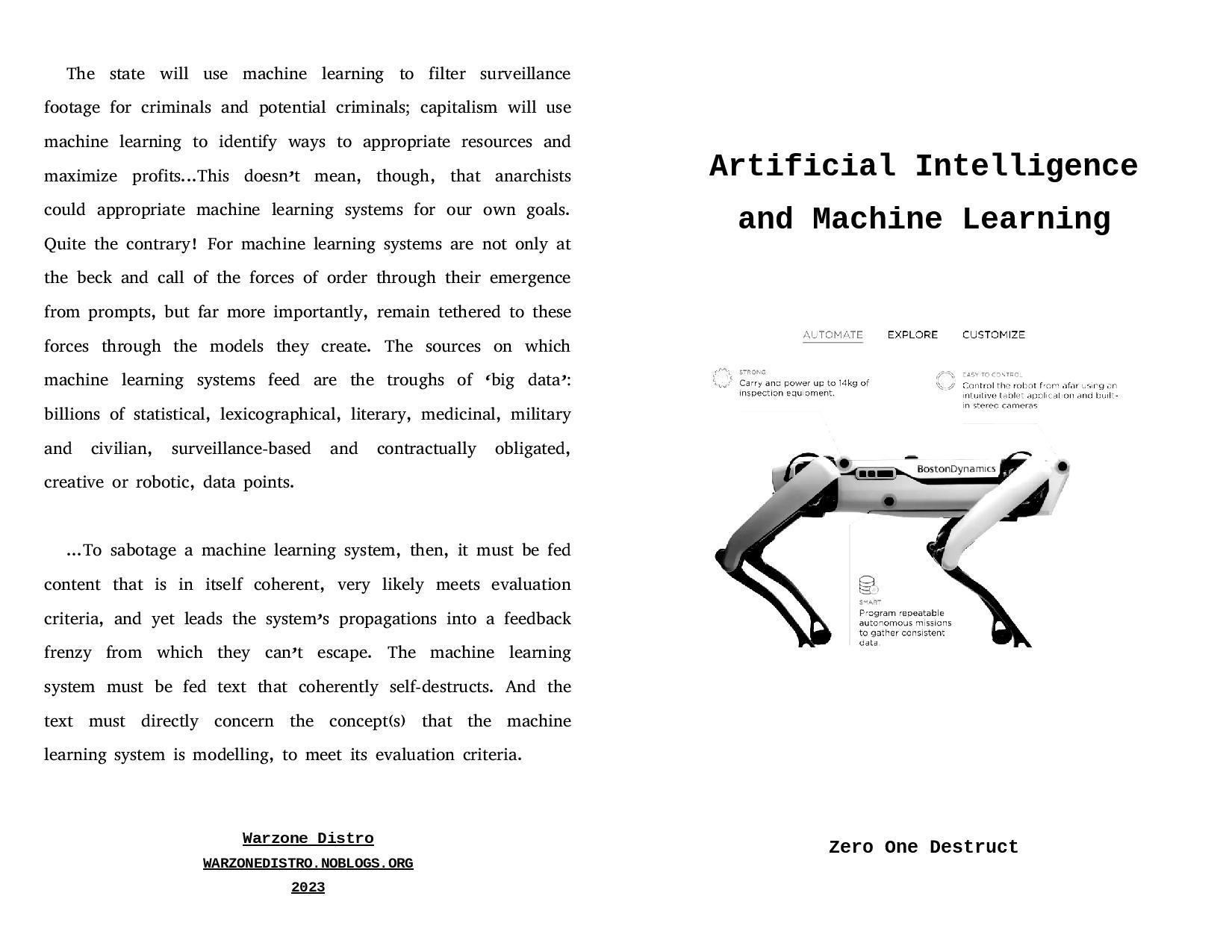 Warzone Distro : Artificial Intelligence and Machine Learning
